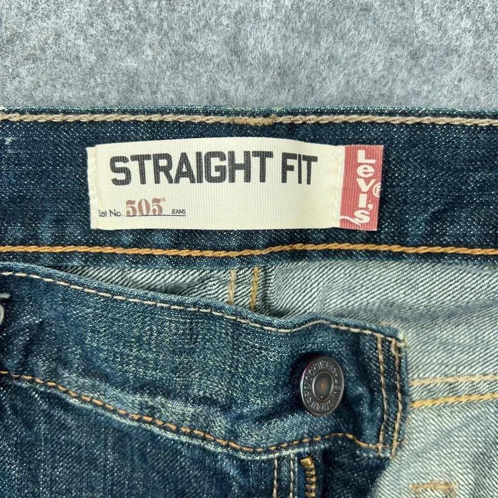 VTG Levi's Jeans Men‎ 36x32 Blue 505 Straight Regular Faded Whisker Denim Pants